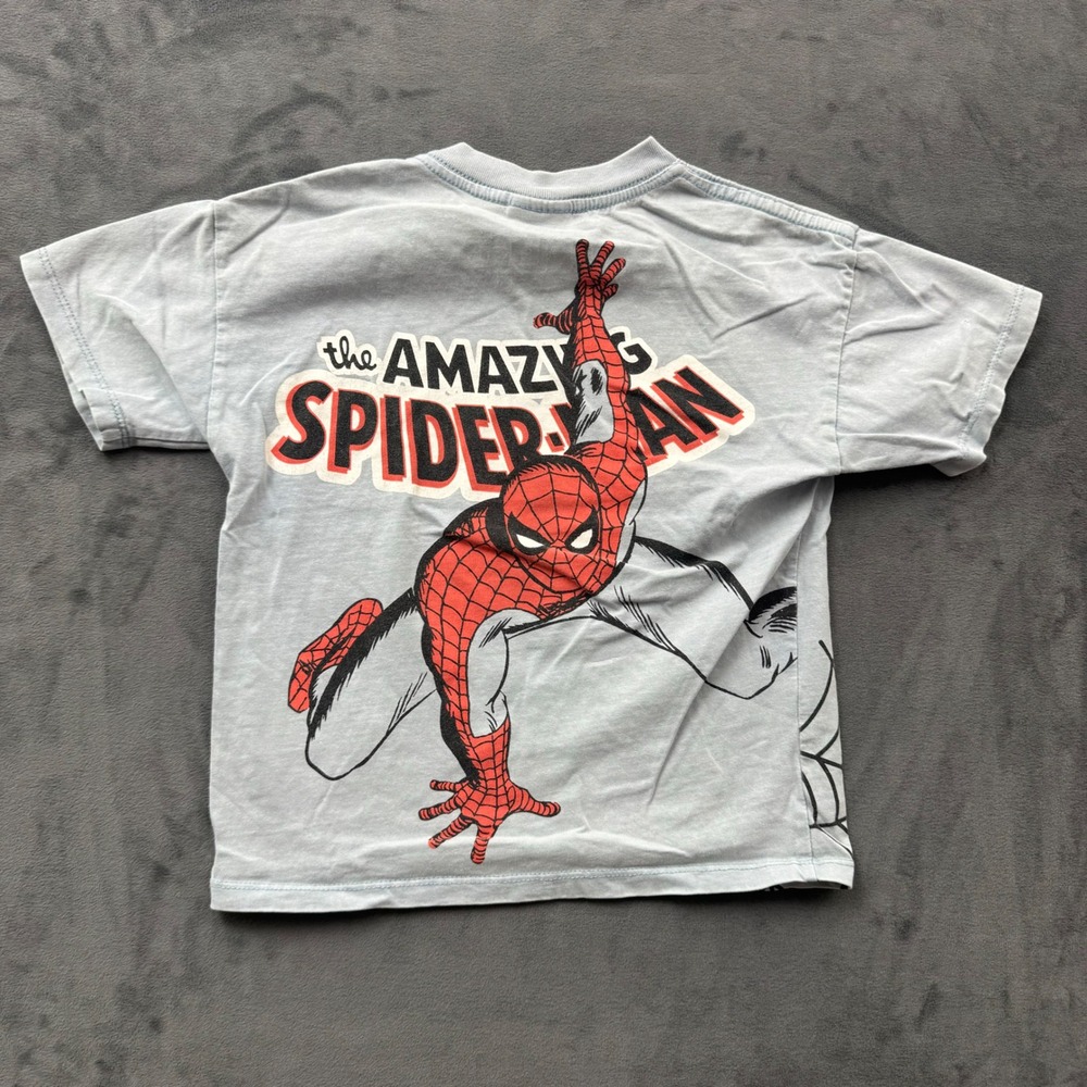Marvel Cotton On Kids The Amazing Spider-Man Graphic T-Shirt Light Blue Size 3 - Picture 4 of 5
